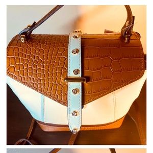 HOUSE OF HARLOW LEATHER BACKPACK